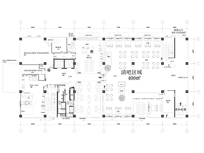 800平餐厅清吧平面