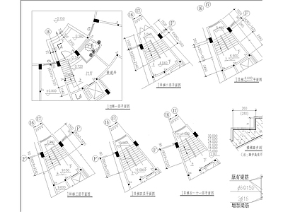 商住楼楼梯CAD图纸 施工图