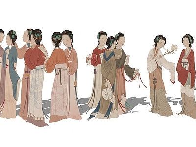 2D古代仕女图人物