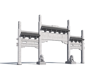 中式牌坊牌楼 石牌坊 景观大门 古街入口 古建门楼