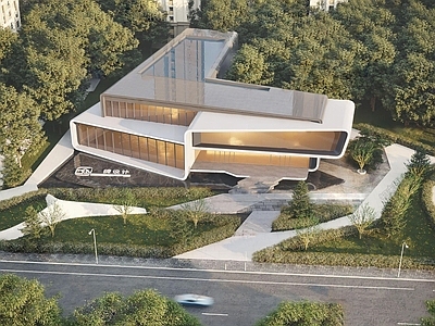 现代售楼中心展览馆建筑