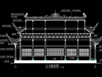 中式古建梁平县鸣钟寺大雄宝殿全套 施工图 古建