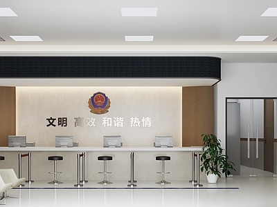 派出所警察局效果图 施工图  行政机构