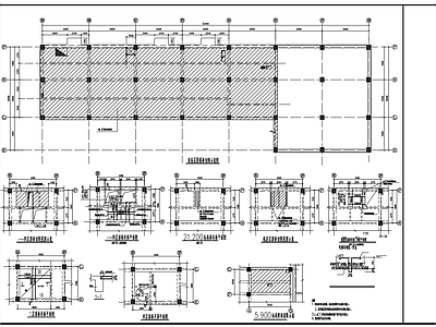 框架结构增建钢结构夹层节点 施工图 建筑通用节点 结构节点图