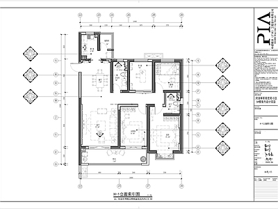 摩登东方风格平层室内装修 施工图