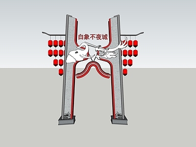 中式岭南牌坊 仿生牌坊 龙象牌坊