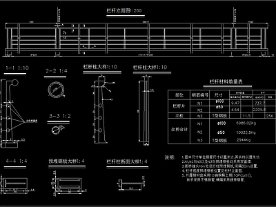 不锈钢管栏杆详图 施工图