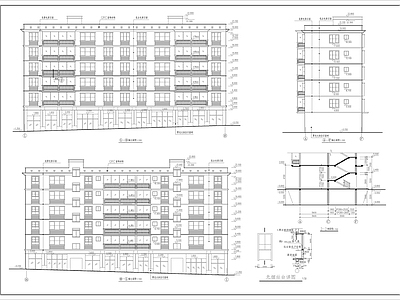 县农资大市场6层商住楼建筑 施工图