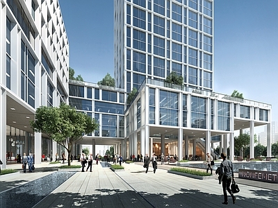 广州南沙中金岭南贸易中心建筑效果图 施工图