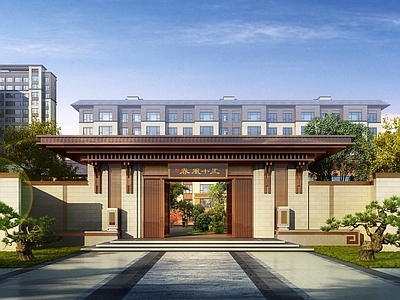 现代小区大门 小区入口