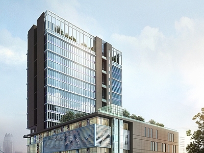 华能国际大厦 施工图 效果图