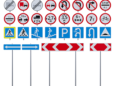 现代交通道路指示牌 导视牌