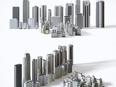现代城市建筑群高楼配楼楼房