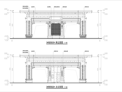 住宅小区大门节点 施工图 通用节点