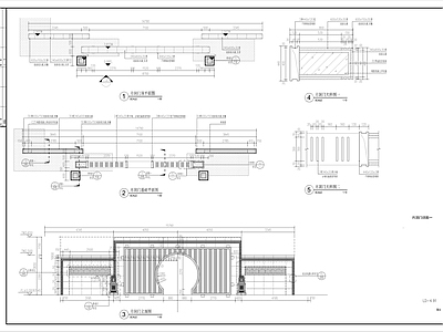 现代月洞门镂空景墙 施工图 门节点