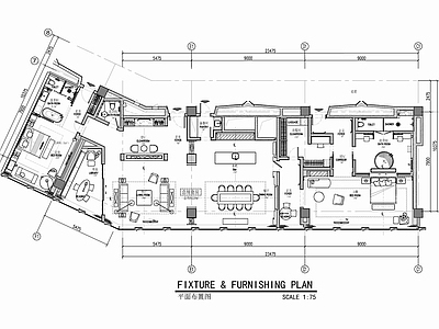 320㎡总统套房室内 施工图 客房