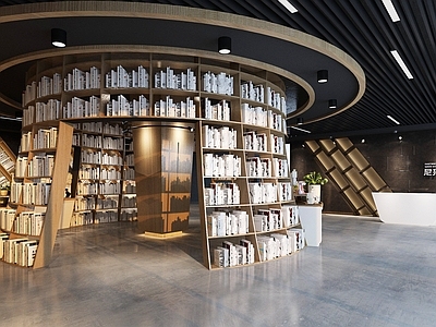 现代书店 图书馆 书架