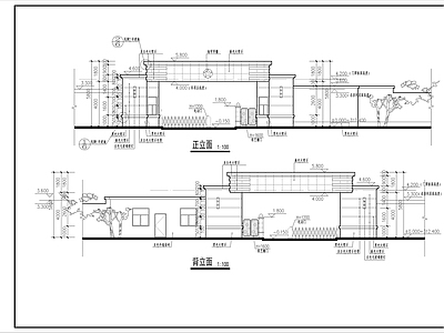 政府海军大门 施工图 建筑通用节点