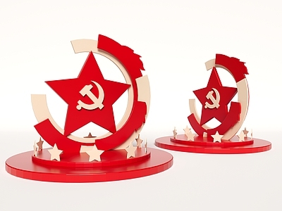 现代红色 小品 党建雕塑