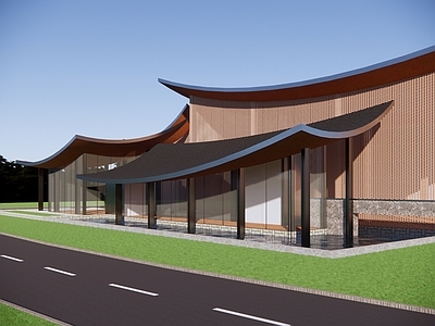 新中式展览馆建筑