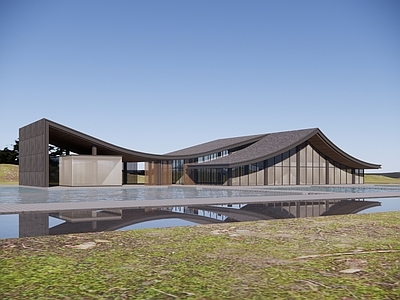 新中式展览馆建筑