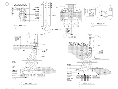 河道驳岸做法公园地面大样 施工图