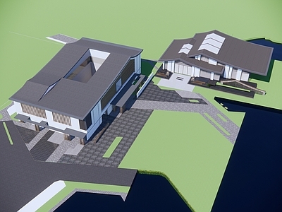 新中式展览馆建筑