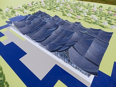 新中式展览馆建筑