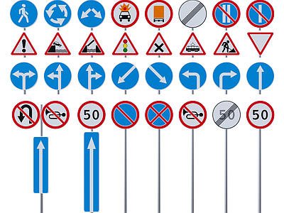 现代交通道路指示牌 导视牌