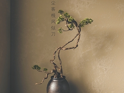 新中式盆景 干枝盆景 树根盆景