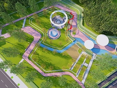 现代景观公园 运动公园景观 户外廊架 艺术构架 市民广场 运动健身广场