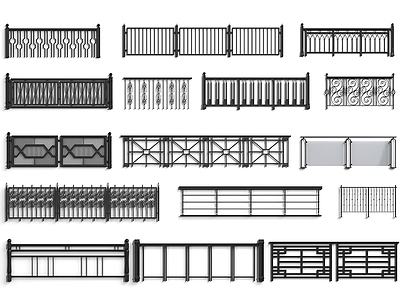 现代栏杆 防 铁艺