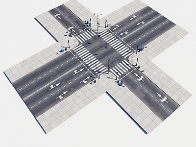 现代十字路口 路面