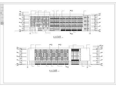 四层V型图书馆建筑 施工图