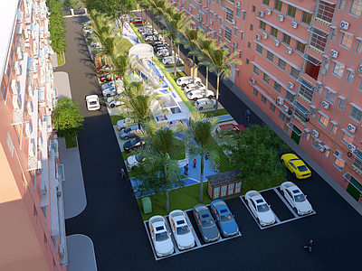 现代老旧社区改造景观 住宅景观