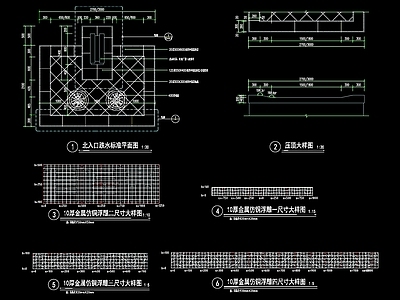 新亚洲风格北入口两侧水景详图 施工图