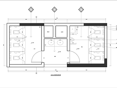 现代公共卫生间装修 施工图