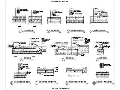 室外园路铺地节点标准做法大样图 施工图