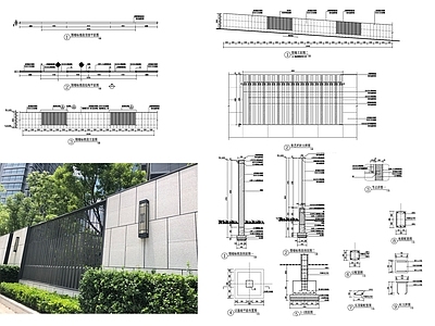 住区围墙景墙 施工图