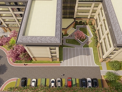 现代医疗建筑 精神病医院建筑含景观