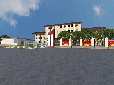现代学校大门 学校入口