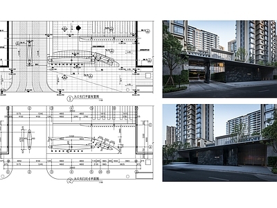 现代简约居住区入口大门 施工图 通用节点