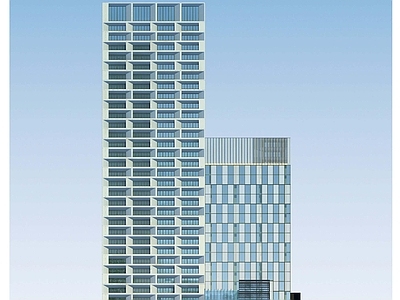 花园城市新区办公大厦设计 施工图 效果图