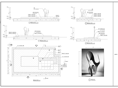 现代雕塑场地 施工图 效果图