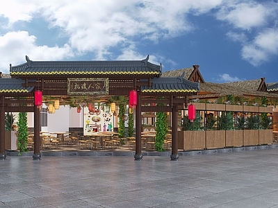 现代快餐厅门头 农家乐 火锅店门头