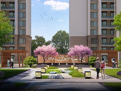 现代小区景观 住宅景观