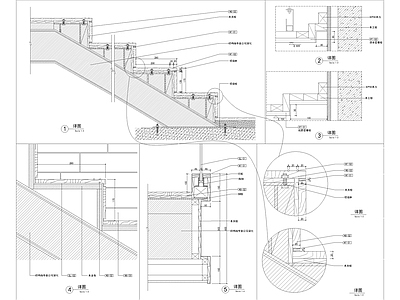 钢楼梯踏步及地面大样 施工图