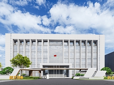 现代办公楼入口艺术大门