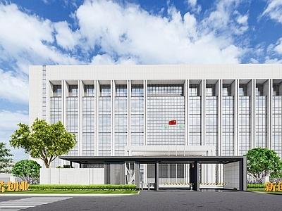 现代厂区入口大门