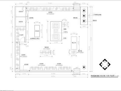 柏诗姬服装专柜装修 施工图